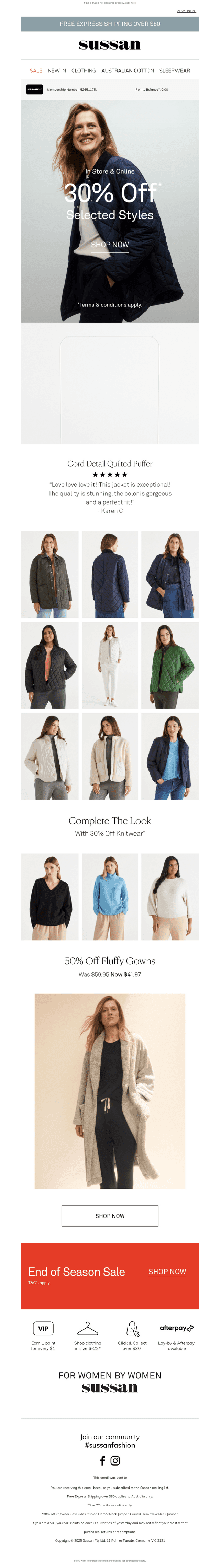 Cold Weather Sorted With 30% Off*