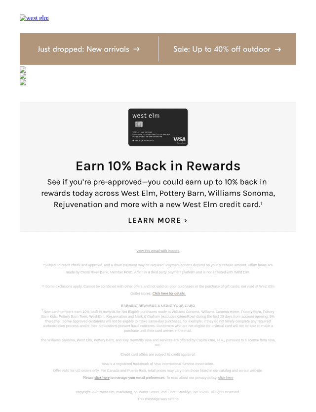 West Elm email from Fri, Jun 6, 2025
