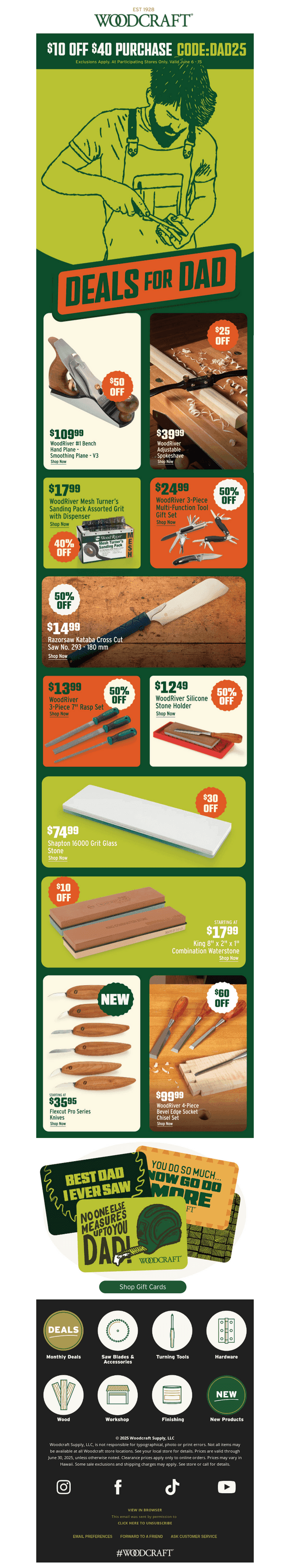 Woodcraft email from Sat, Jun 7, 2025