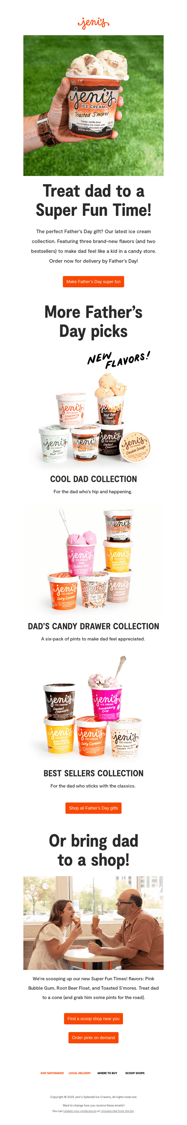NEW ice creams for dad!