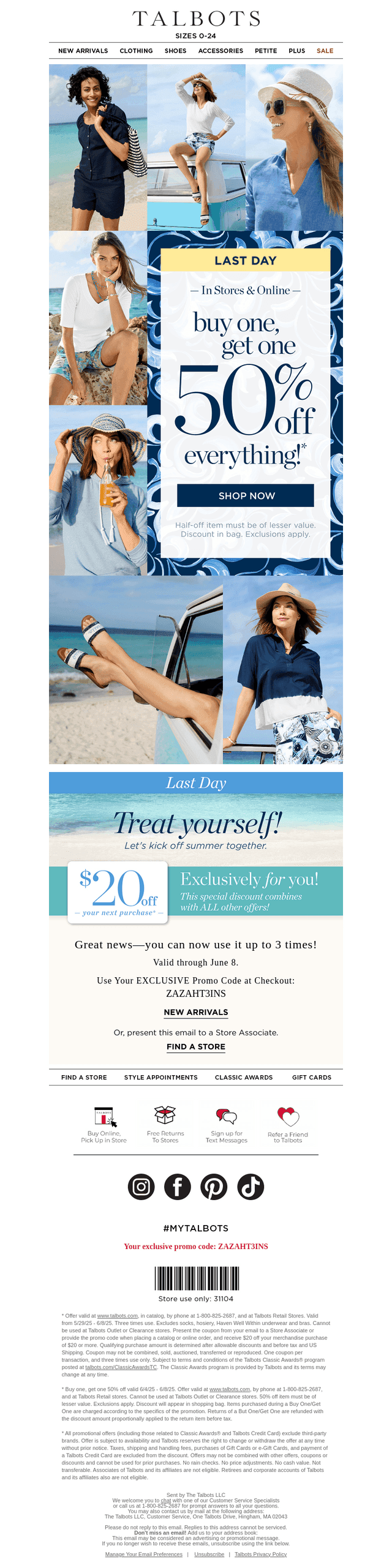 Last day! BOGO 50% off endless summer style