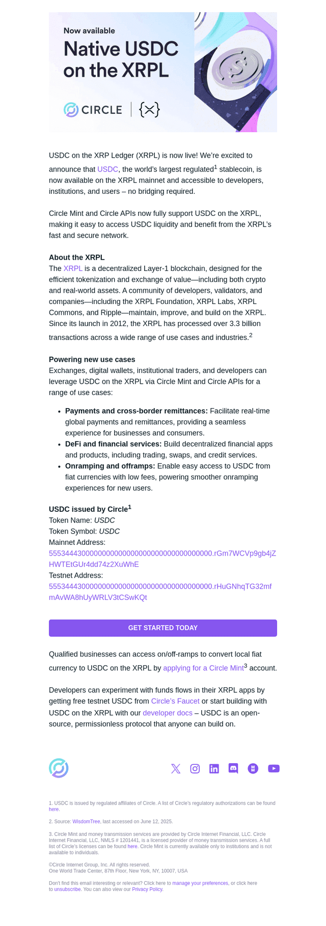 USDC on the XRPL is now available