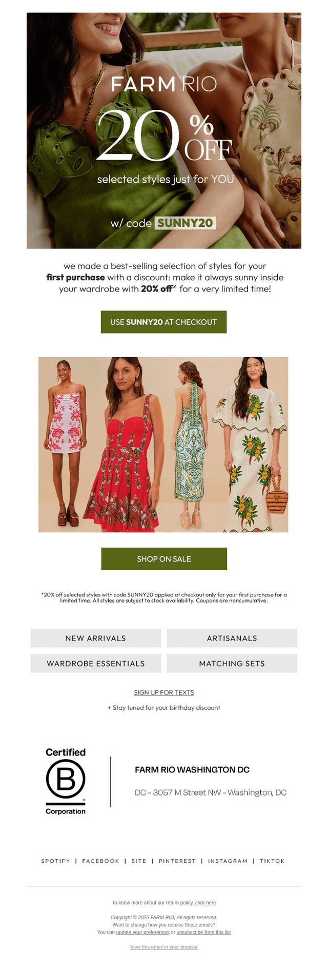 20% off just for YOU