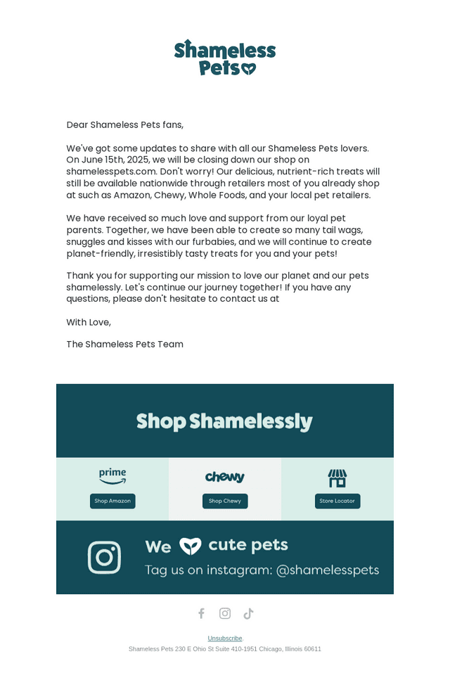 Our Shop is Closing
