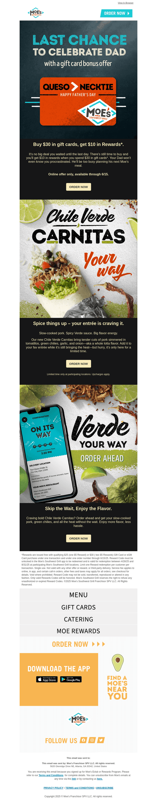 Moe?s Southwest Grill email from Fri, Jun 13, 2025
