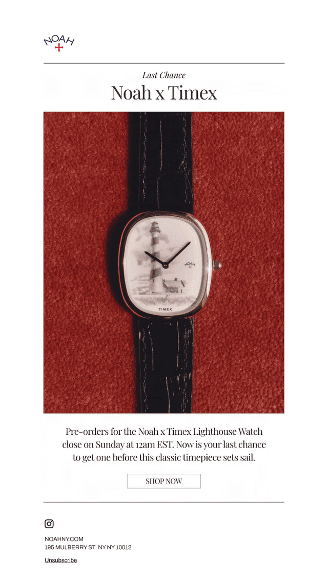 Last Chance: Noah x Timex Lighthouse Watch
