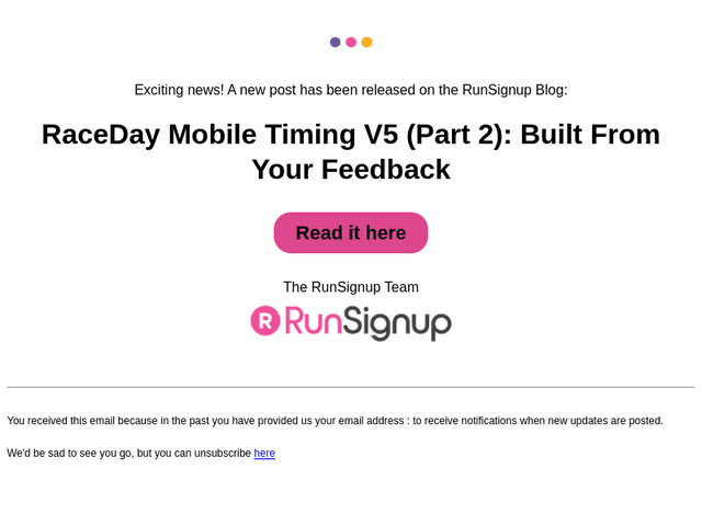 RunSignUp email from Sat, Jun 14, 2025