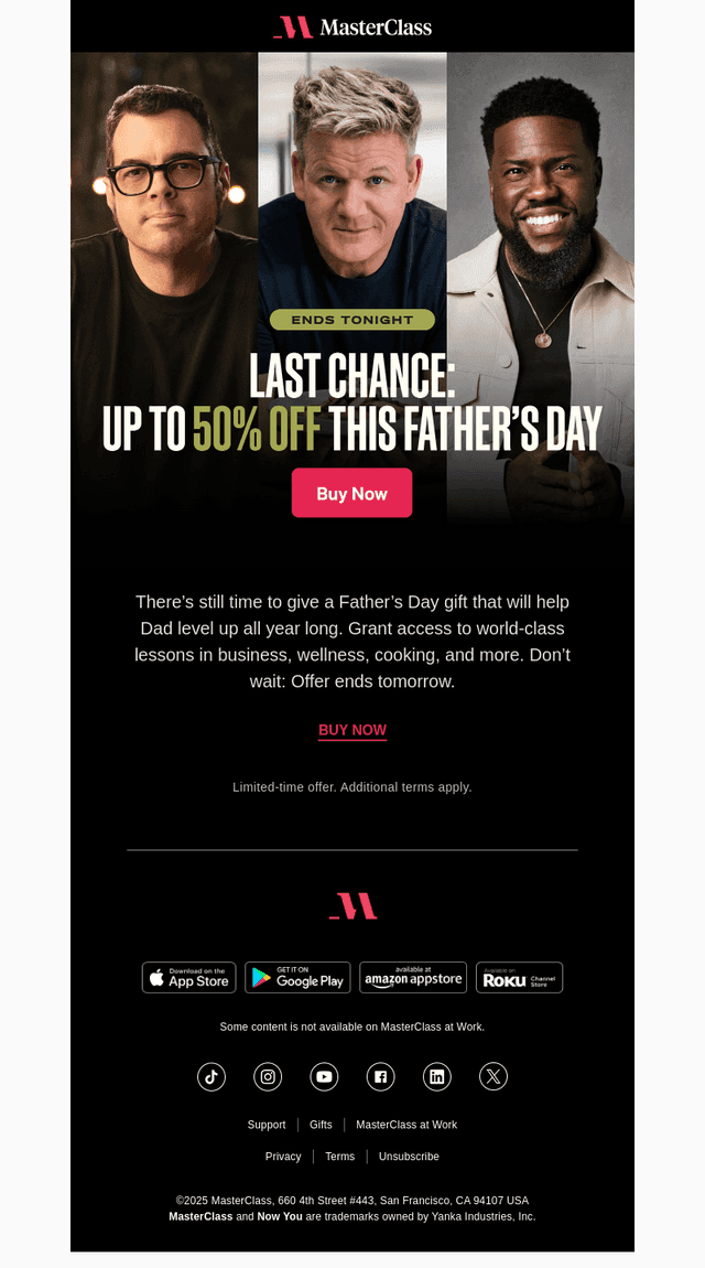 Ends tomorrow: Get 50% off for Father’s Day