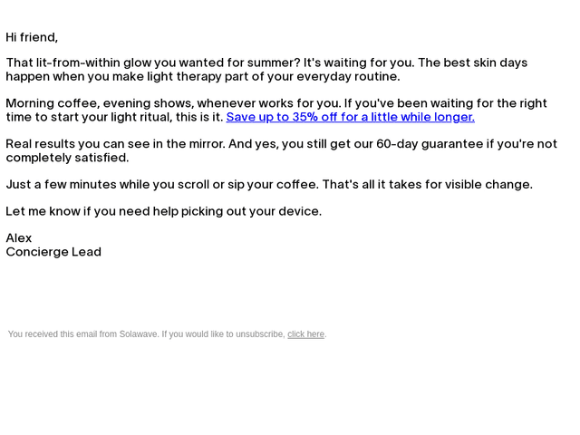 Solawave email from Sat, Jun 14, 2025
