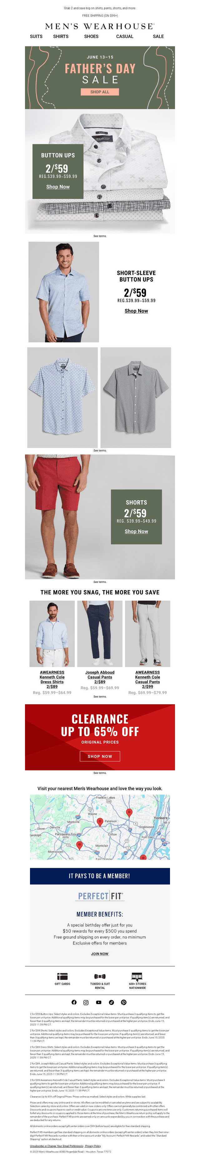 Men's Wearhouse email from Sun, Jun 15, 2025