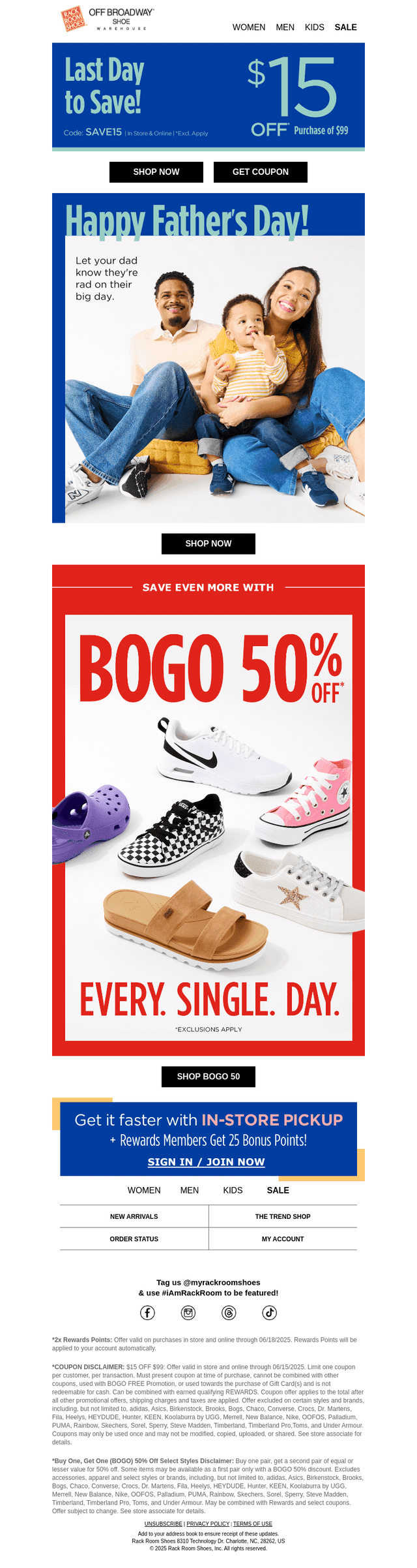 LAST DAY FOR $15 OFF