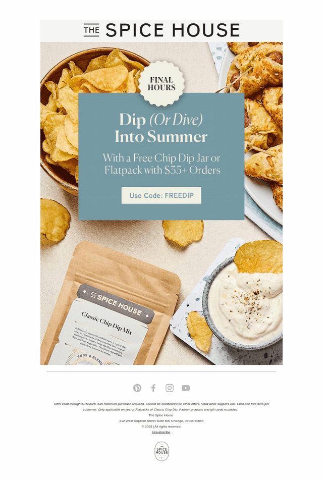FREE Chip Dip Ends Tonight!