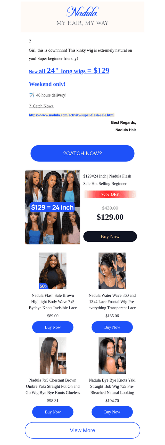 Sorry, your $129 wig will be expired.