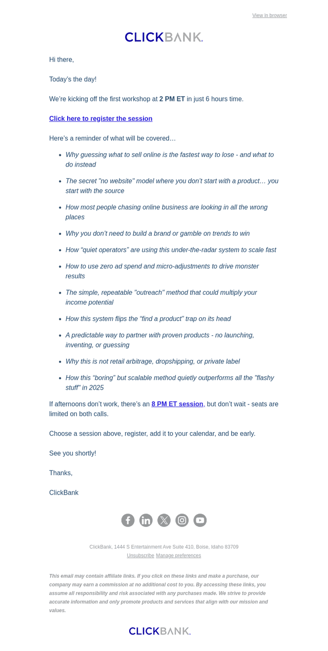 ClickBank email from Tue, Jun 17, 2025