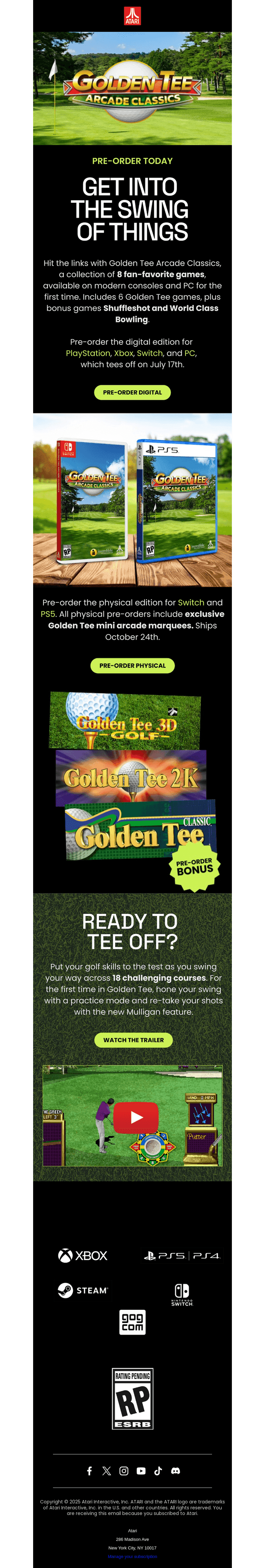 Atari email from Tue, Jun 17, 2025
