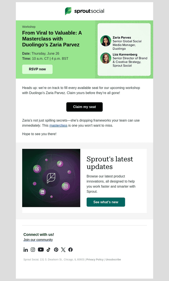 🎟 Duolingo workshop: Seats are going fast!