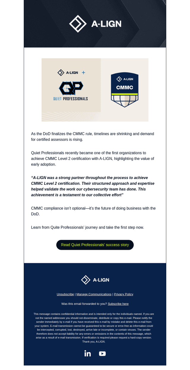 A-LIGN email from Mon, Jun 23, 2025