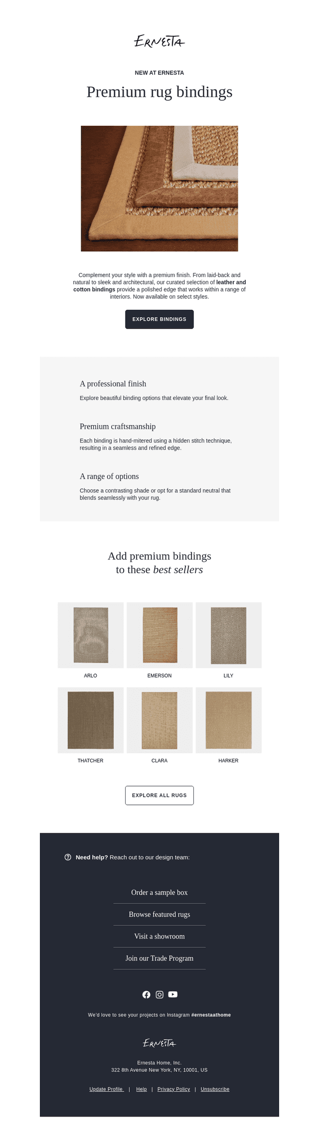 New: Rug binding by Ernesta