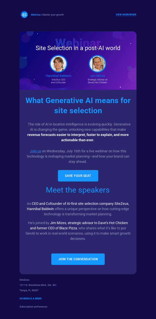 Webinar Alert: Site Selection in a post-AI World