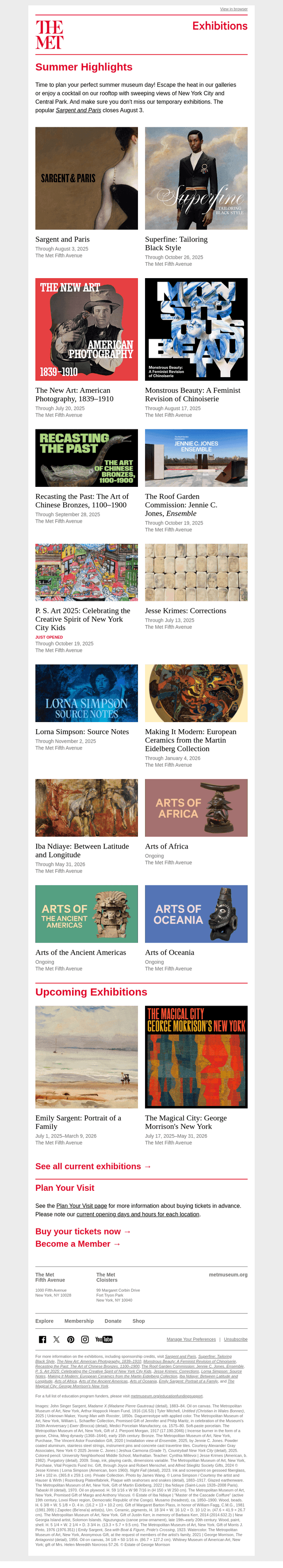 The Metropolitan Museum of Art email from Fri, Jun 27, 2025