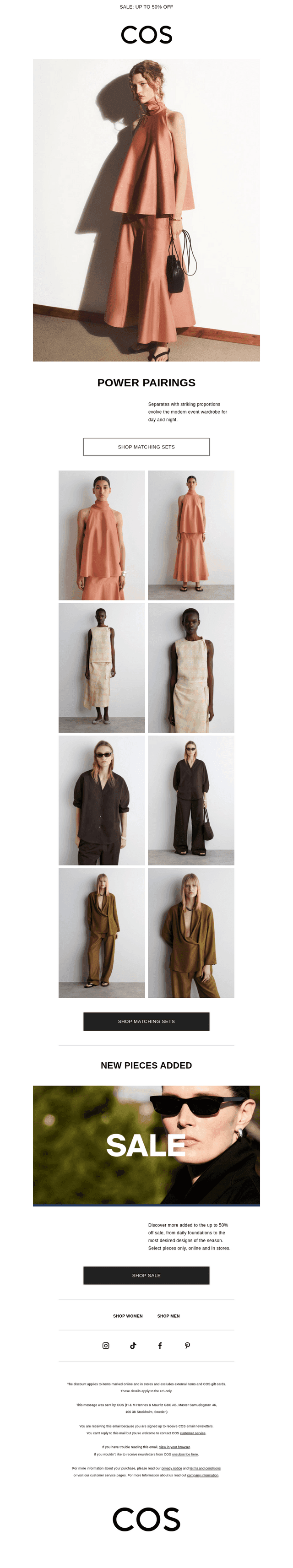 Power pairings: matching sets