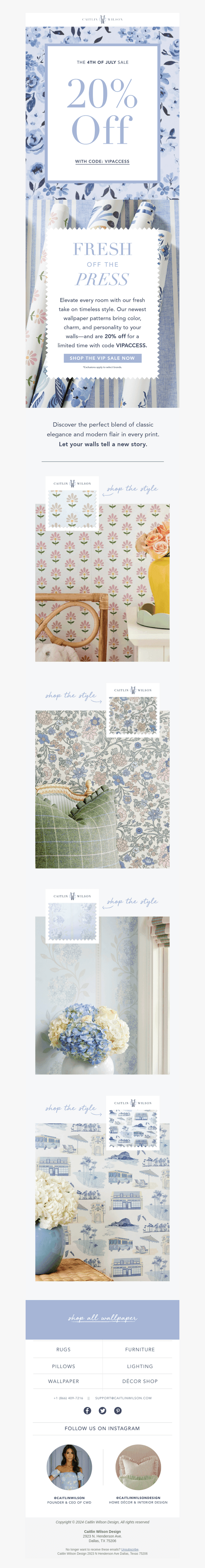 Fresh Off the Press: 20% Off Wallpaper