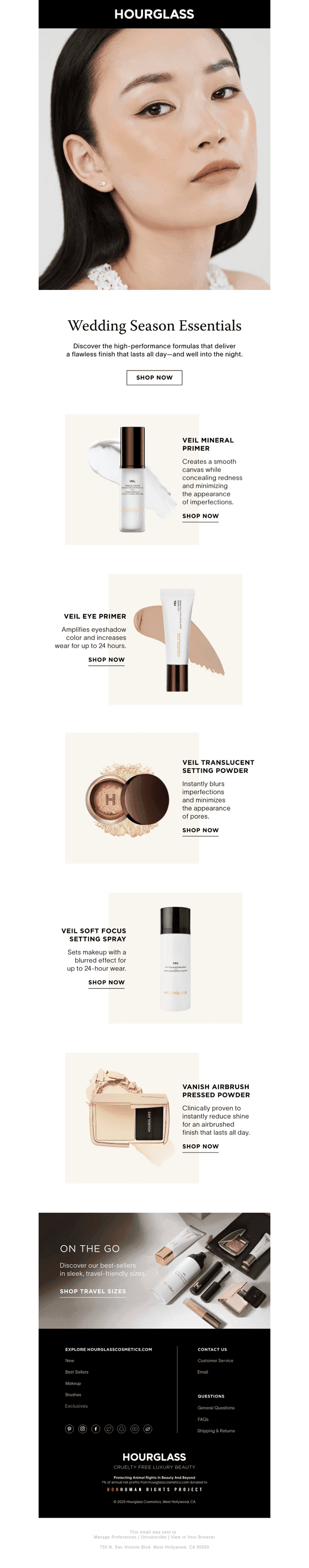 Hourglass Cosmetics email from Sat, Jun 28, 2025