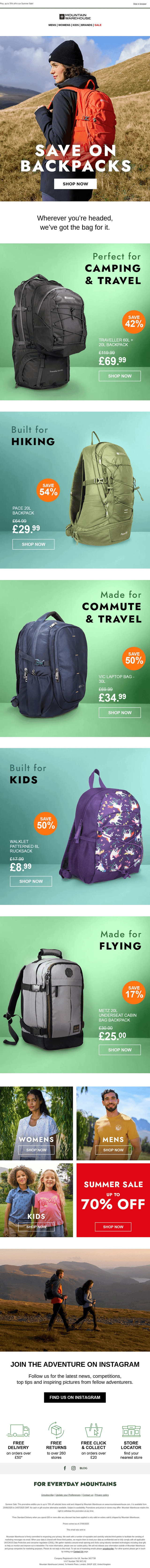 Save On Backpacks for Every Journey