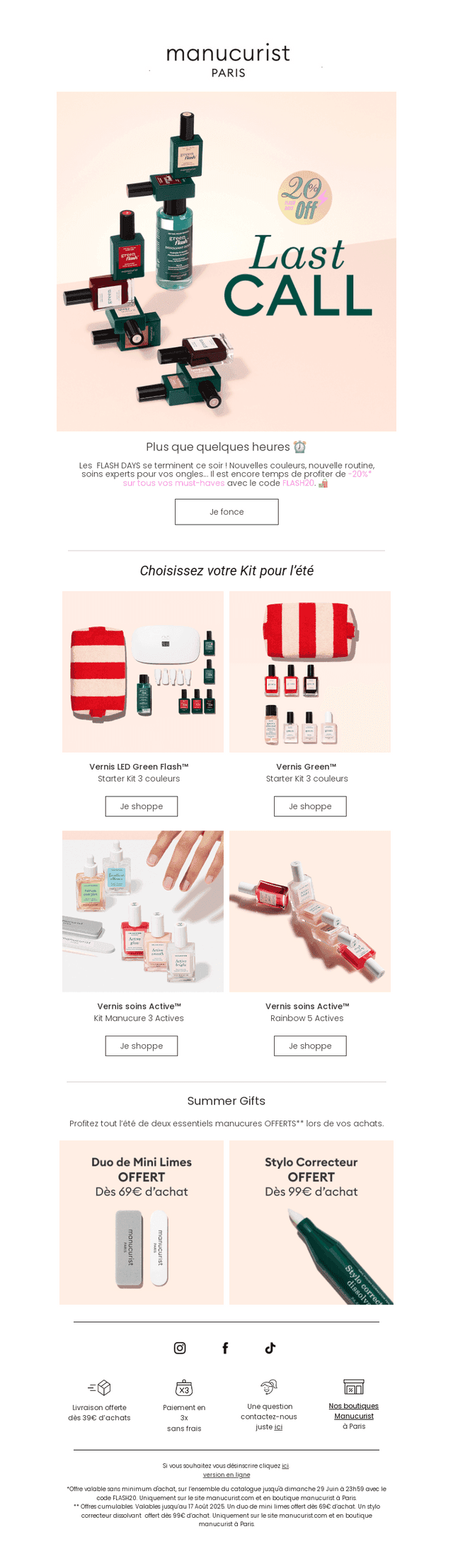 Last Call -20% sur TOUT !