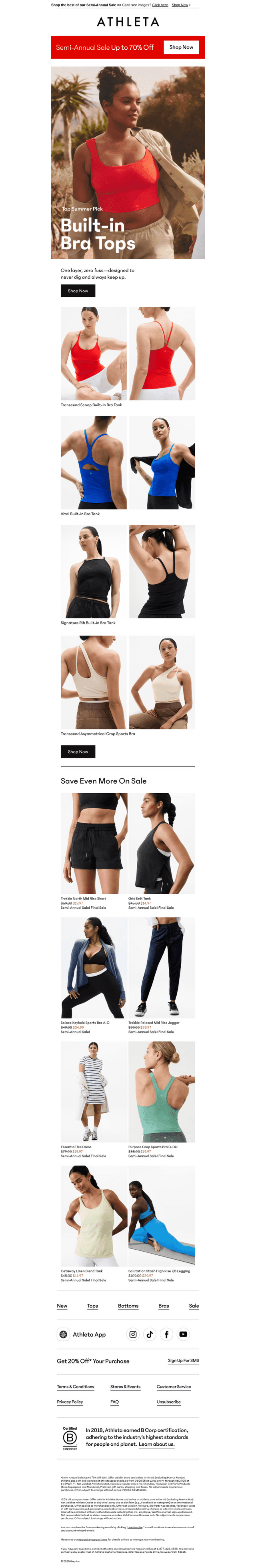Trending: built-in bra tops