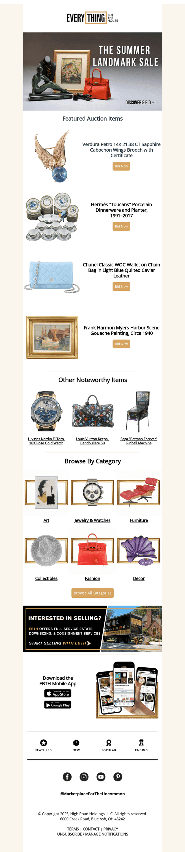 Everything But The House (EBTH) email from Sun, Jun 29, 2025
