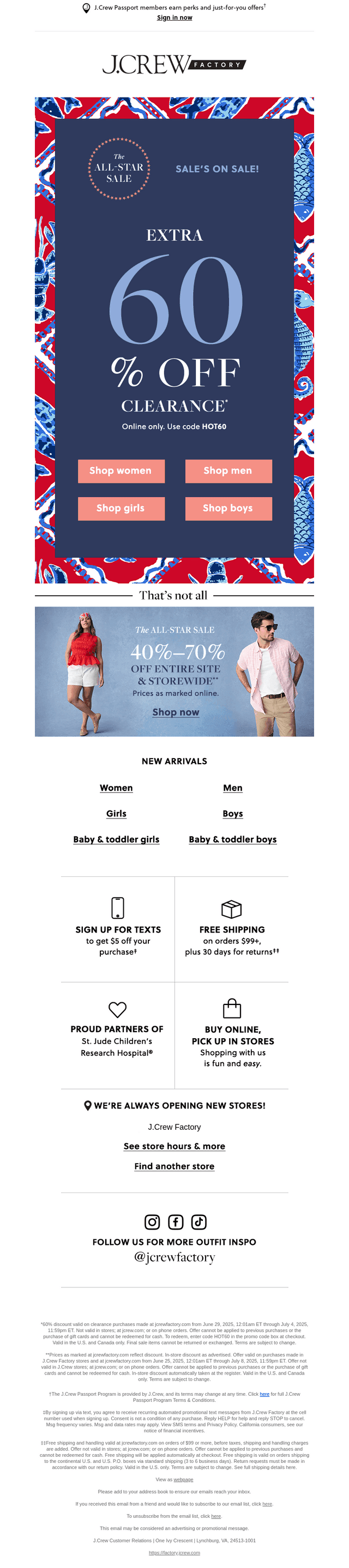 Sunday Funday means EXTRA 60% off clearance!