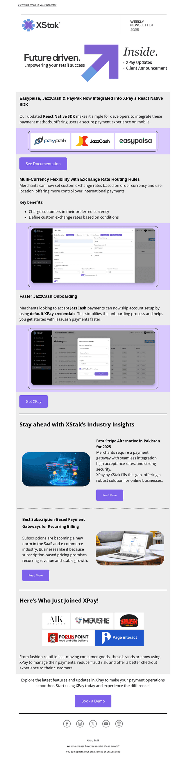 XStak Inc. email from Mon, Jun 30, 2025