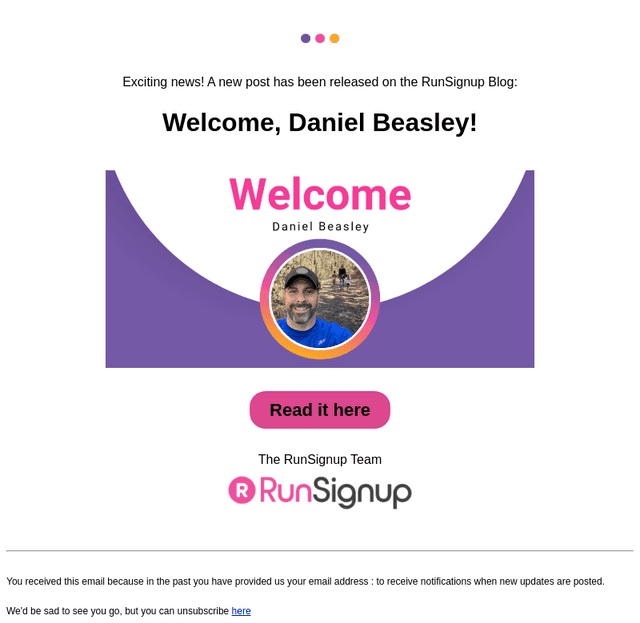 RunSignUp email from Mon, Jun 30, 2025