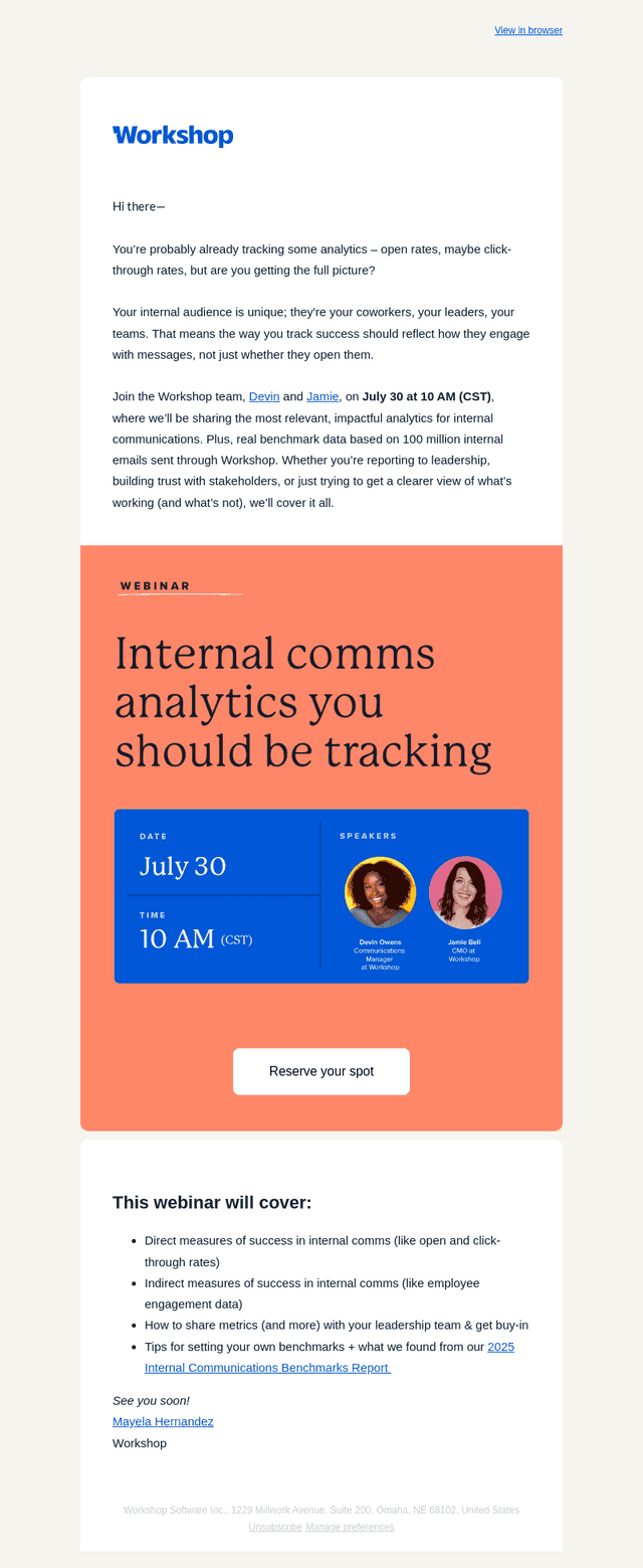 Invitation: Internal comms analytics you should be tracking | Free webinar on July 30