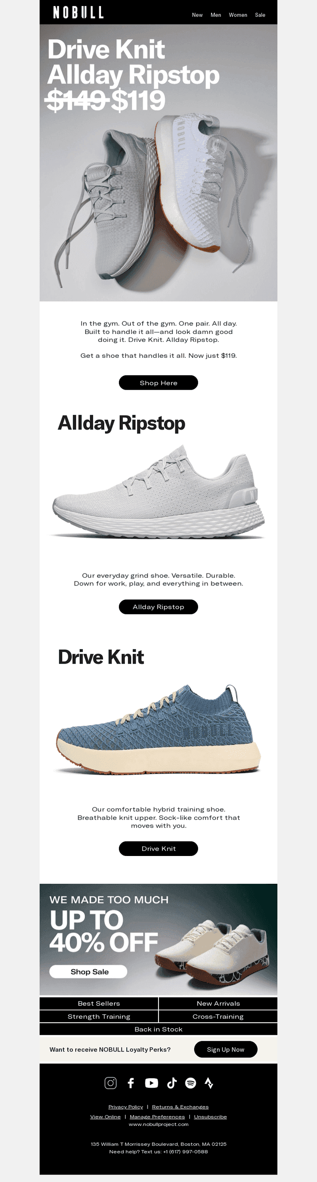 Drive Knit. Allday Ripstop. $119.