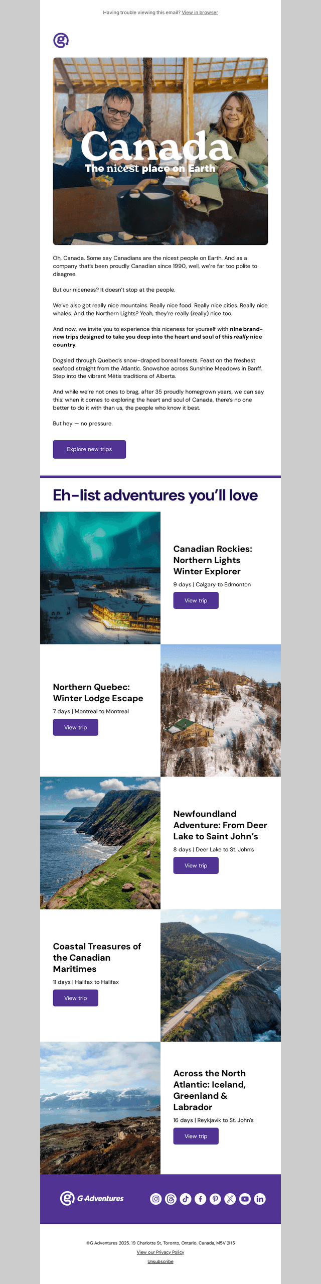 Canada: it’s really, really nice, eh?