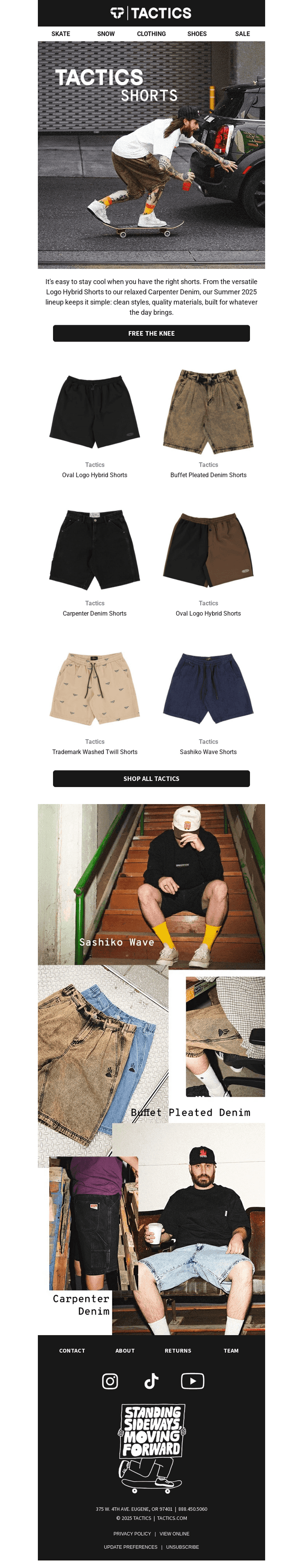 Summer's cooler in Tactics shorts