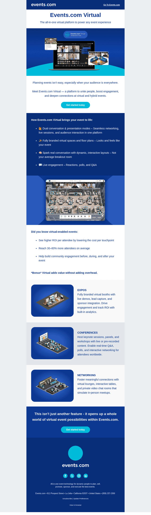 Host virtual and hybrid events with Events.com Virtual