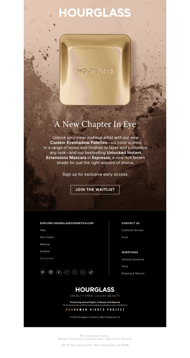 Hourglass Cosmetics email from Wed, Jul 2, 2025