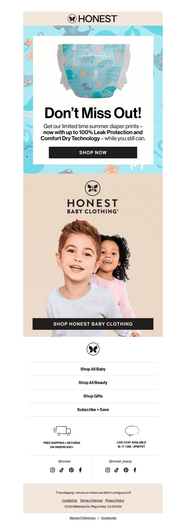 Honest Company email from Wed, Jul 2, 2025
