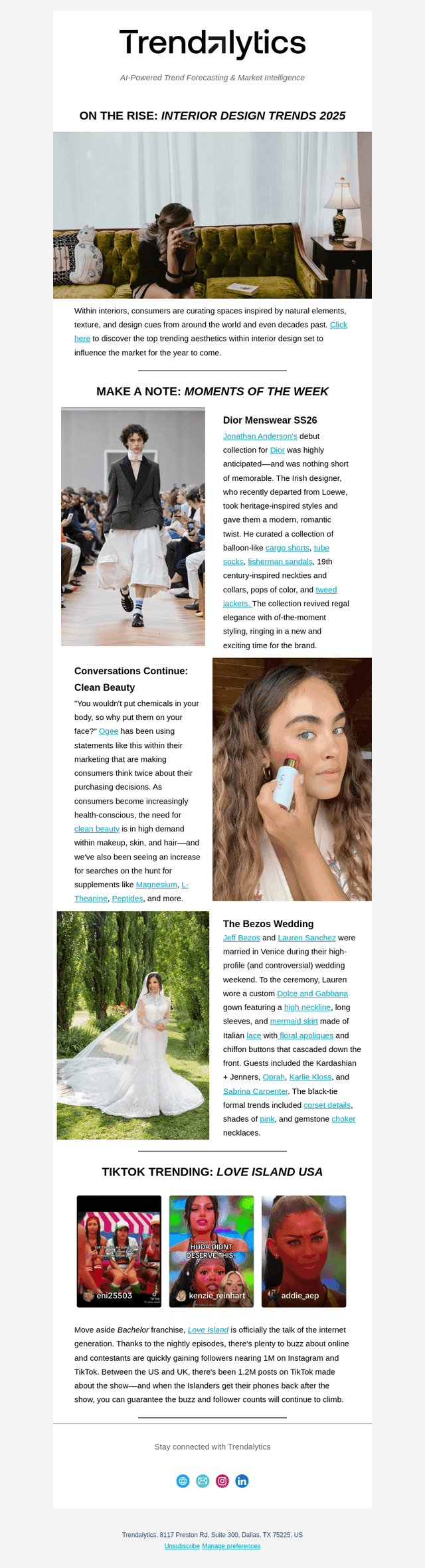 Trendalytics Innovation Labs email from Thu, Jul 3, 2025