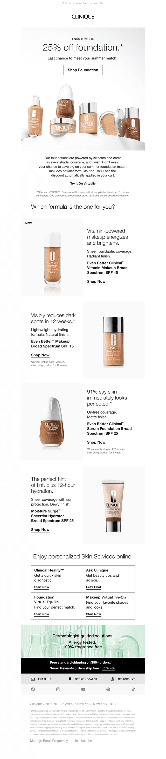 ENDS TONIGHT. 25% off foundation.