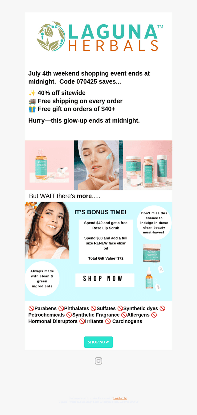 Laguna Herbals email from Sun, Jul 6, 2025