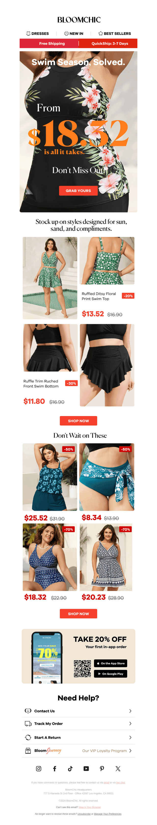 Nope, Not Typo: $18.32 Swim 👙