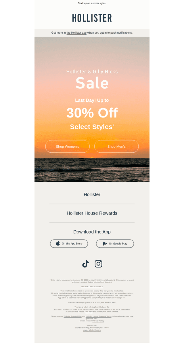 30% off ENDS TODAY!