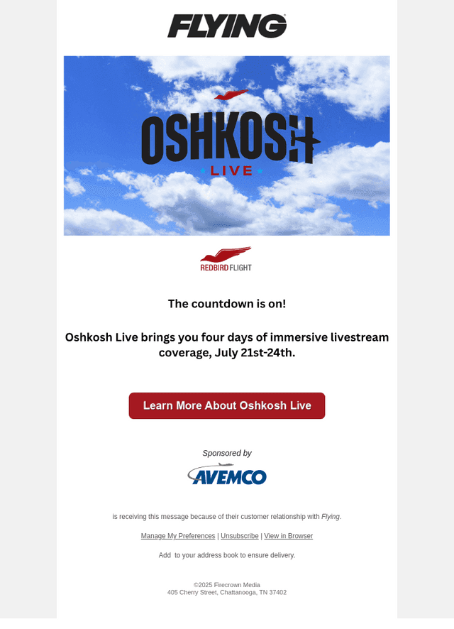 Flying Magazine email from Mon, Jul 7, 2025