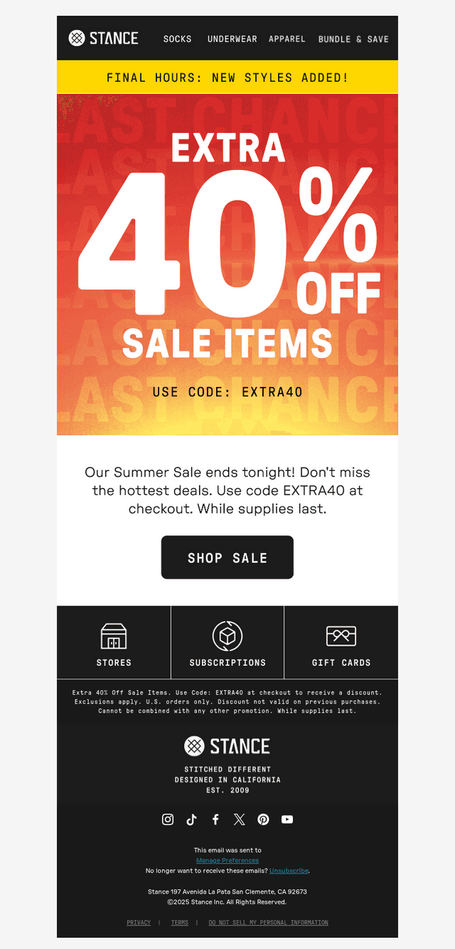 🔥 FINAL HOURS: EXTRA 40% OFF Sale Items