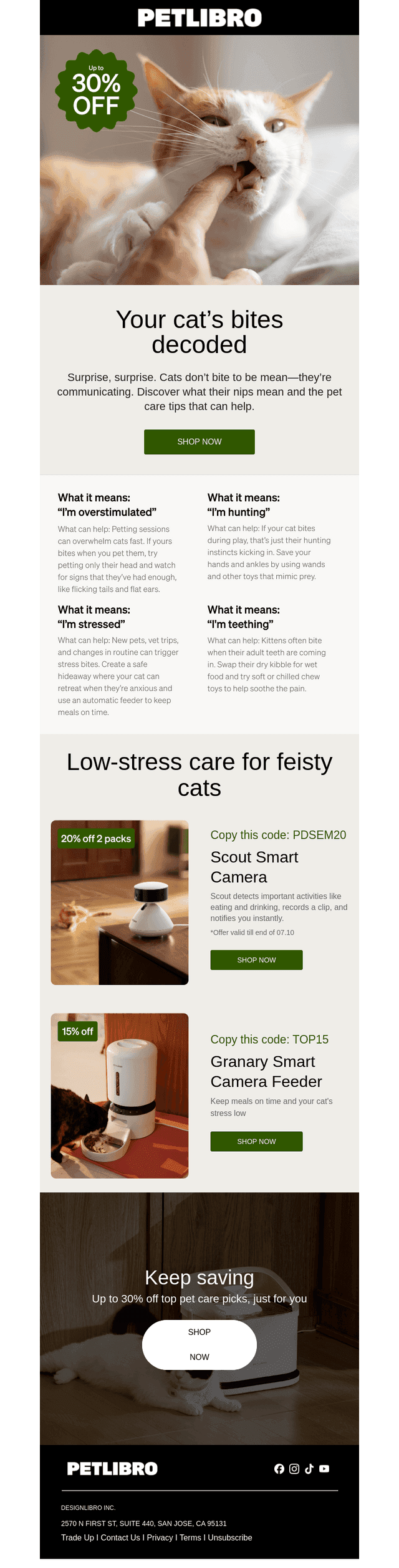 Your cat's bites decoded + up to 30% off
