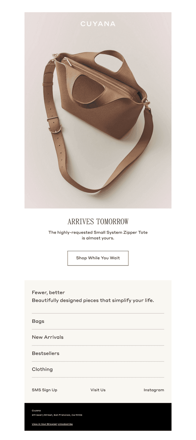 Arrives Tomorrow